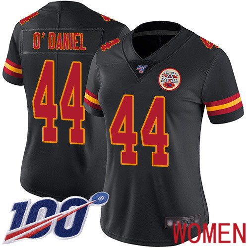 Women Kansas City Chiefs #44 ODaniel Dorian Limited Black Rush Vapor Untouchable 100th Season Nike NFL Jersey->nfl t-shirts->Sports Accessory